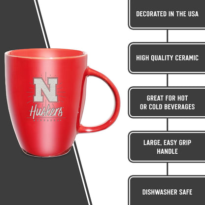 NCAA 18oz Laser Engraved Ceramic Lustre Mug - Coffee-Tea - Colors C