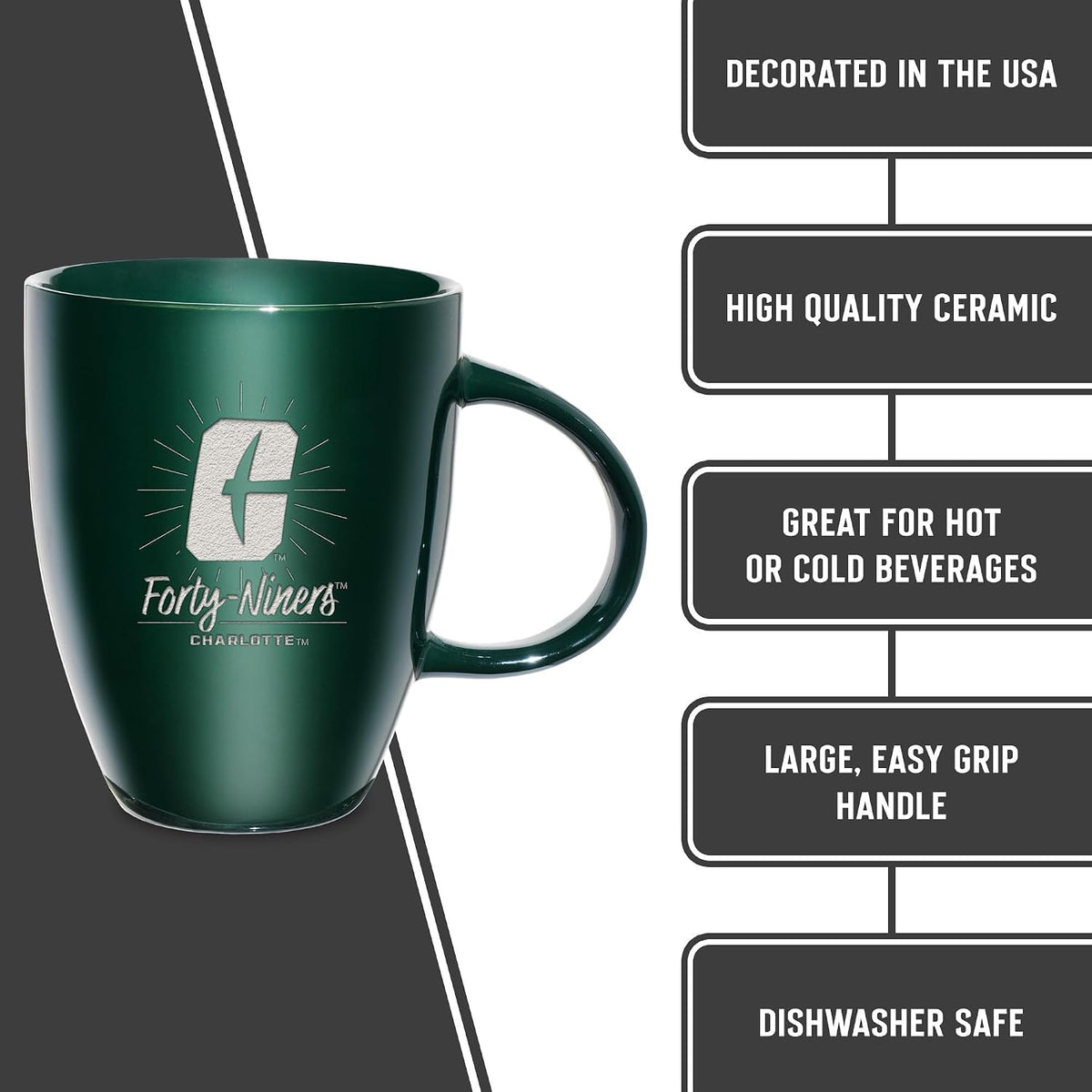 NCAA 18oz Laser Engraved Ceramic Lustre Mug - Coffee-Tea - Colors C