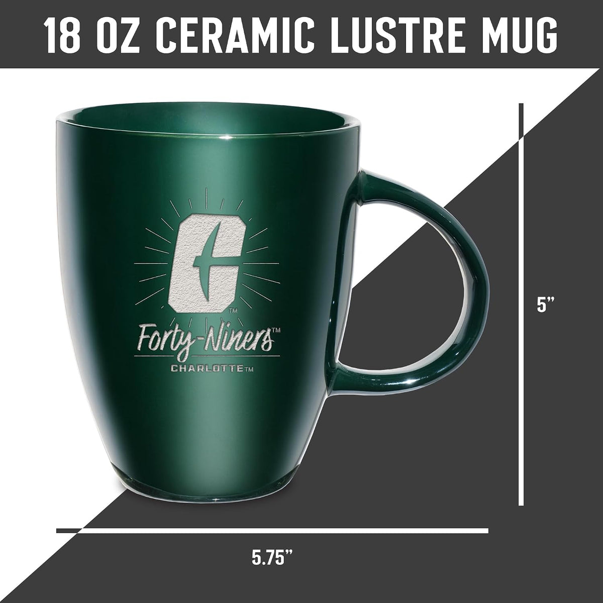 NCAA 18oz Laser Engraved Ceramic Lustre Mug - Coffee-Tea - Colors C