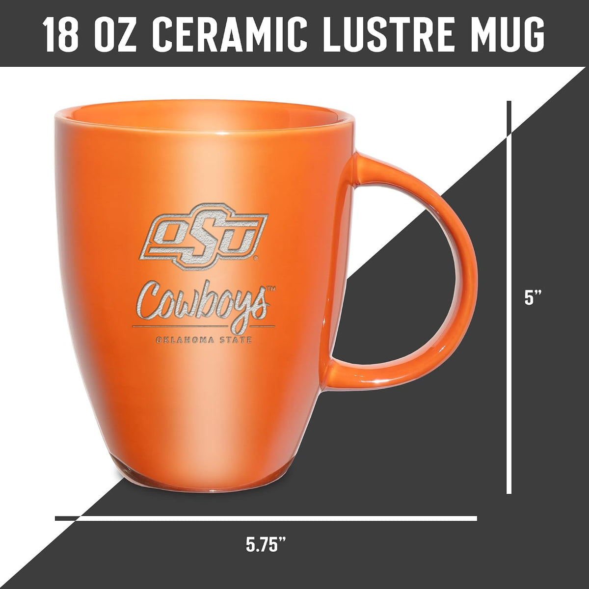 NCAA 18oz Laser Engraved Ceramic Lustre Mug - Coffee-Tea - Colors C