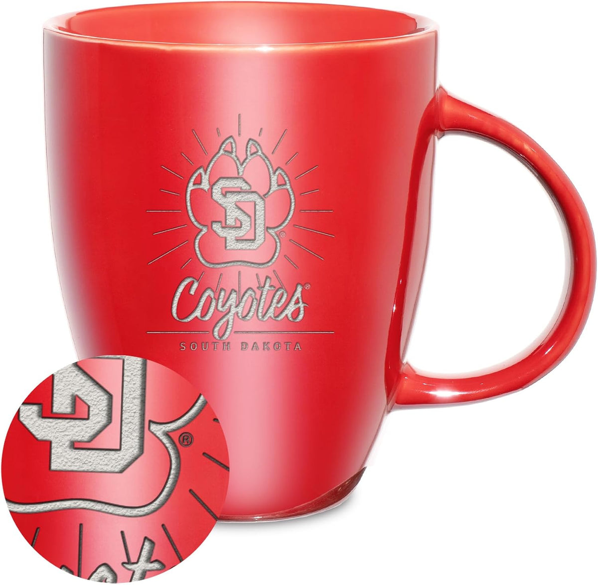NCAA 18oz Laser Engraved Ceramic Lustre Mug - Coffee-Tea - Colors C