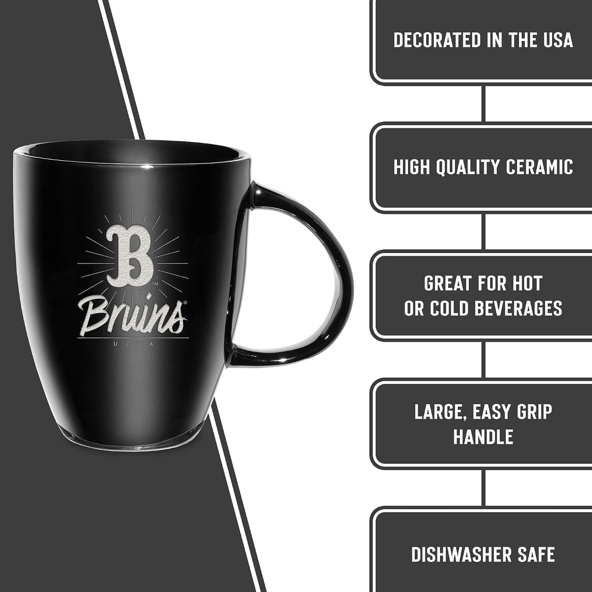NCAA 18oz Laser Engraved Ceramic Lustre Mug - Coffee-Tea - Colors C