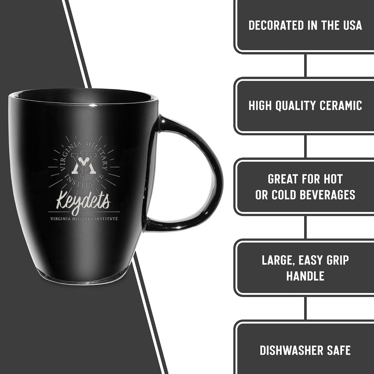 NCAA 18oz Laser Engraved Ceramic Lustre Mug - Coffee-Tea - Colors C