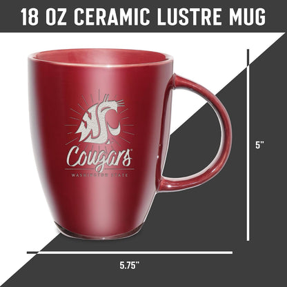 NCAA 18oz Laser Engraved Ceramic Lustre Mug - Coffee-Tea - Colors C