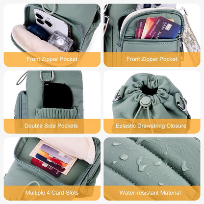 Water Bottle Bag 40 oz Crossbody Holder for Walking Hiking Insulated Carrier Purse with Adjustable Strap