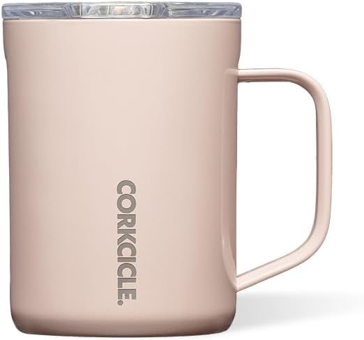 Coffee Mug 16 oz Triple Insulated with Handle, Gloss Chocolate Milk