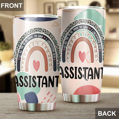 Let All You Do Be Done In Love Postal Clerk Tumbler Stainless Steel 20oz, Office Gifts Women Men Work Friends Coworker, Driking Coffee Cup For Birthday Christmas - Colors F