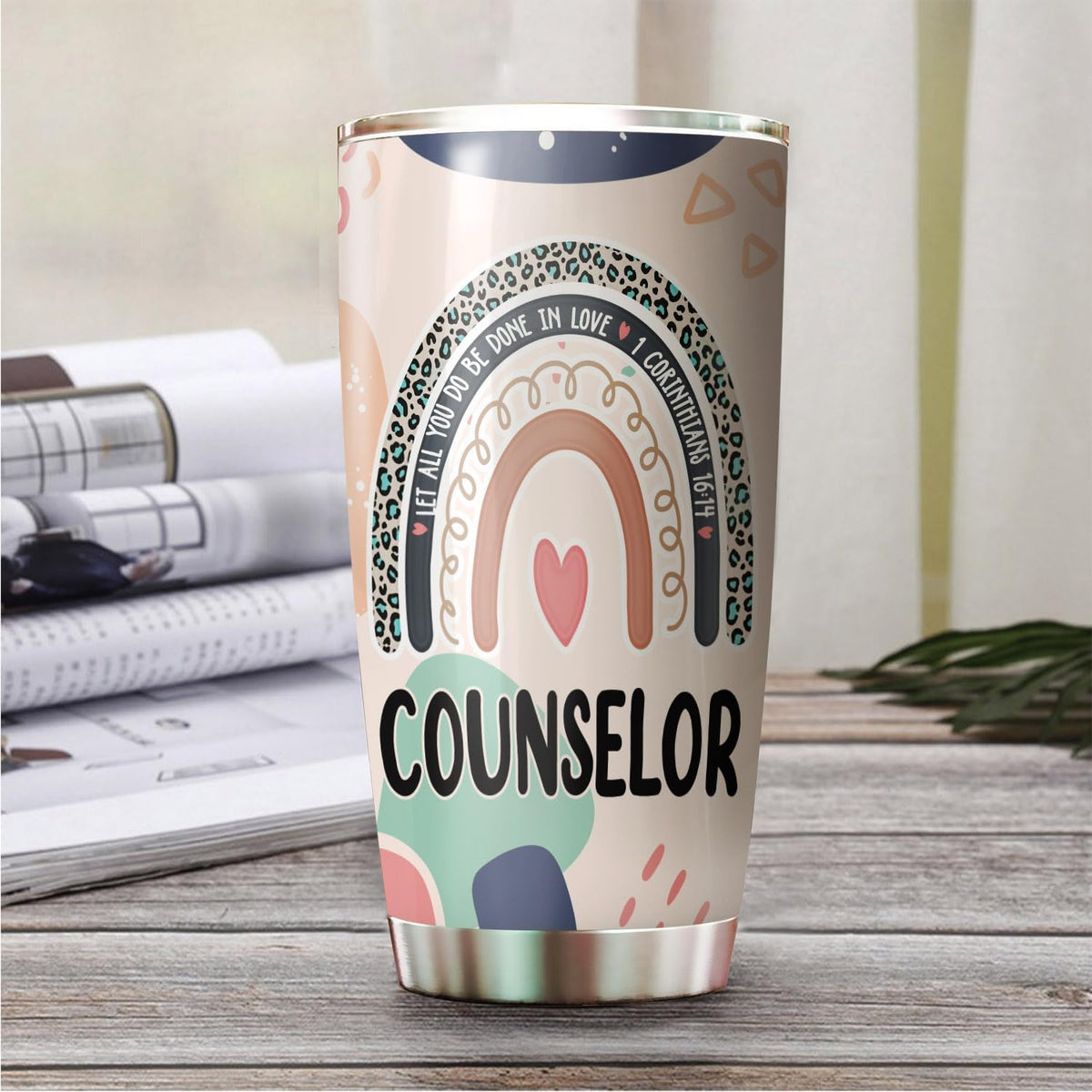 Let All You Do Be Done In Love Postal Clerk Tumbler Stainless Steel 20oz, Office Gifts Women Men Work Friends Coworker, Driking Coffee Cup For Birthday Christmas - Colors F
