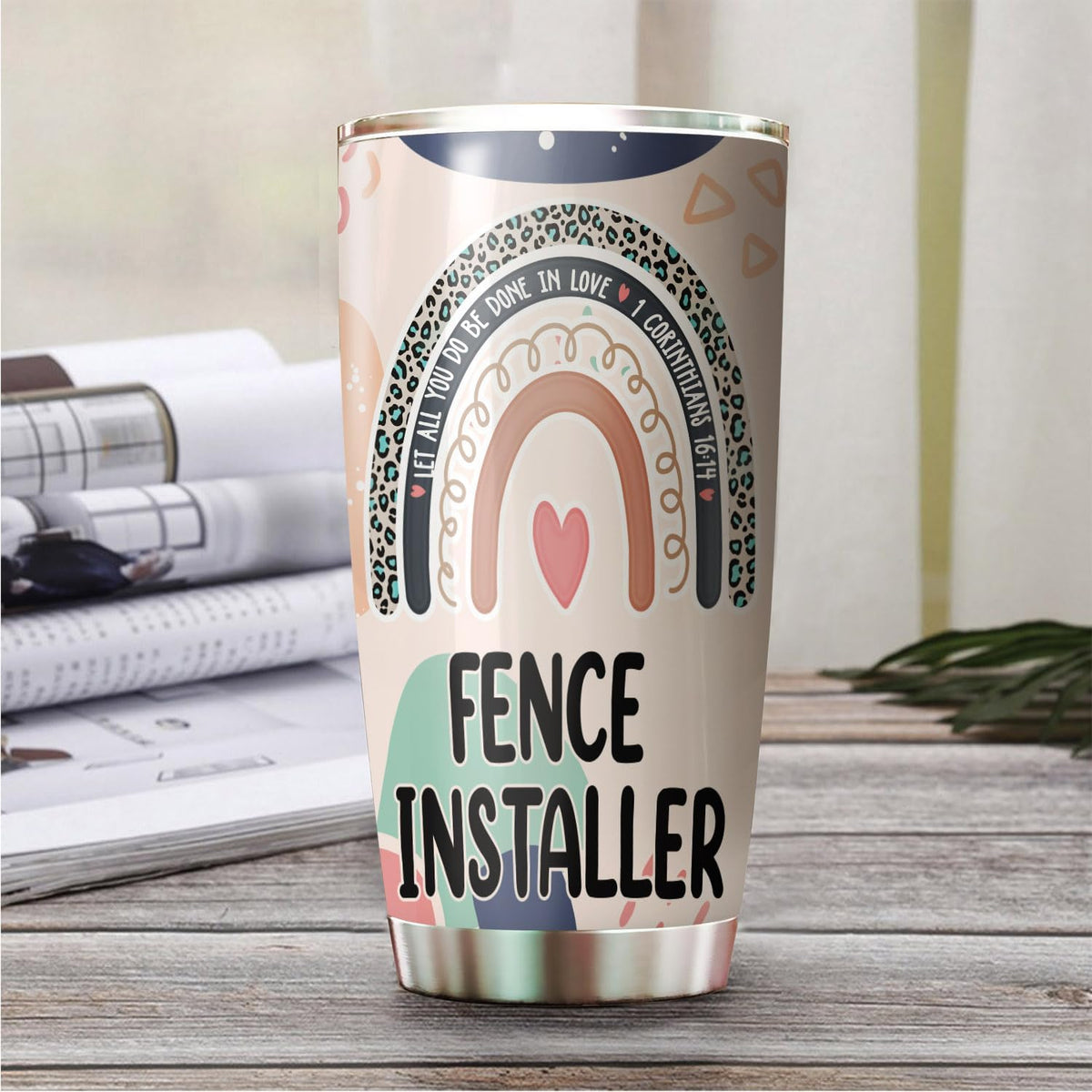 Let All You Do Be Done In Love Postal Clerk Tumbler Stainless Steel 20oz, Office Gifts Women Men Work Friends Coworker, Driking Coffee Cup For Birthday Christmas - Colors F