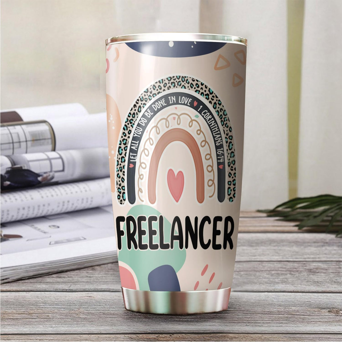 Let All You Do Be Done In Love Postal Clerk Tumbler Stainless Steel 20oz, Office Gifts Women Men Work Friends Coworker, Driking Coffee Cup For Birthday Christmas - Colors F