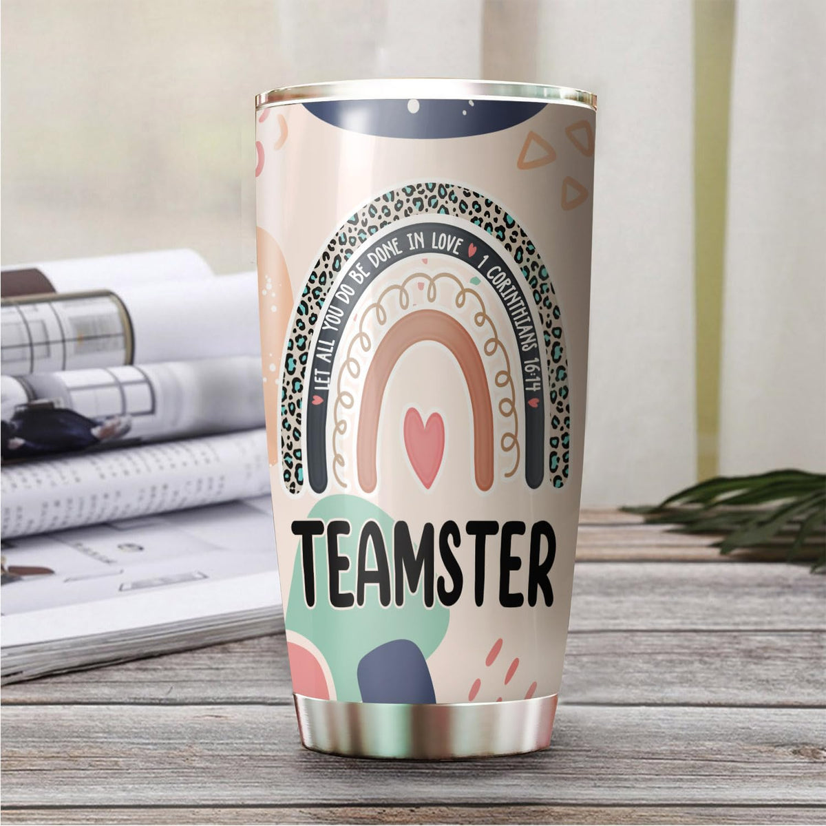 Let All You Do Be Done In Love Postal Clerk Tumbler Stainless Steel 20oz, Office Gifts Women Men Work Friends Coworker, Driking Coffee Cup For Birthday Christmas - Colors F
