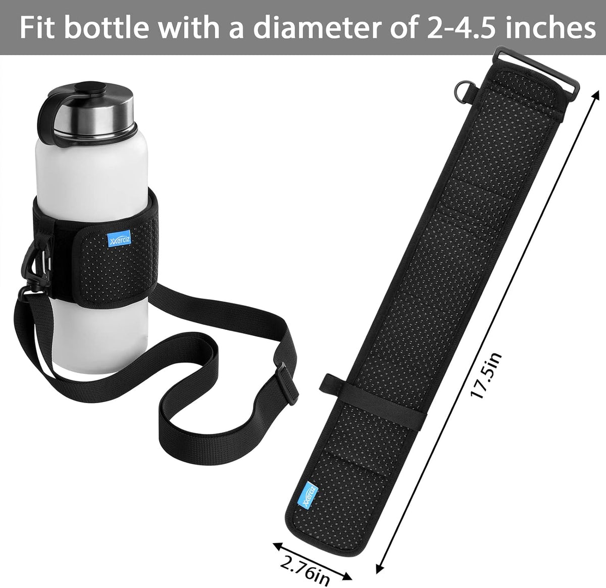 Water Bottle Carrier Holder with Adjustable Shoulder Strap Universal Bottle Sling for Walking Hiking Camping