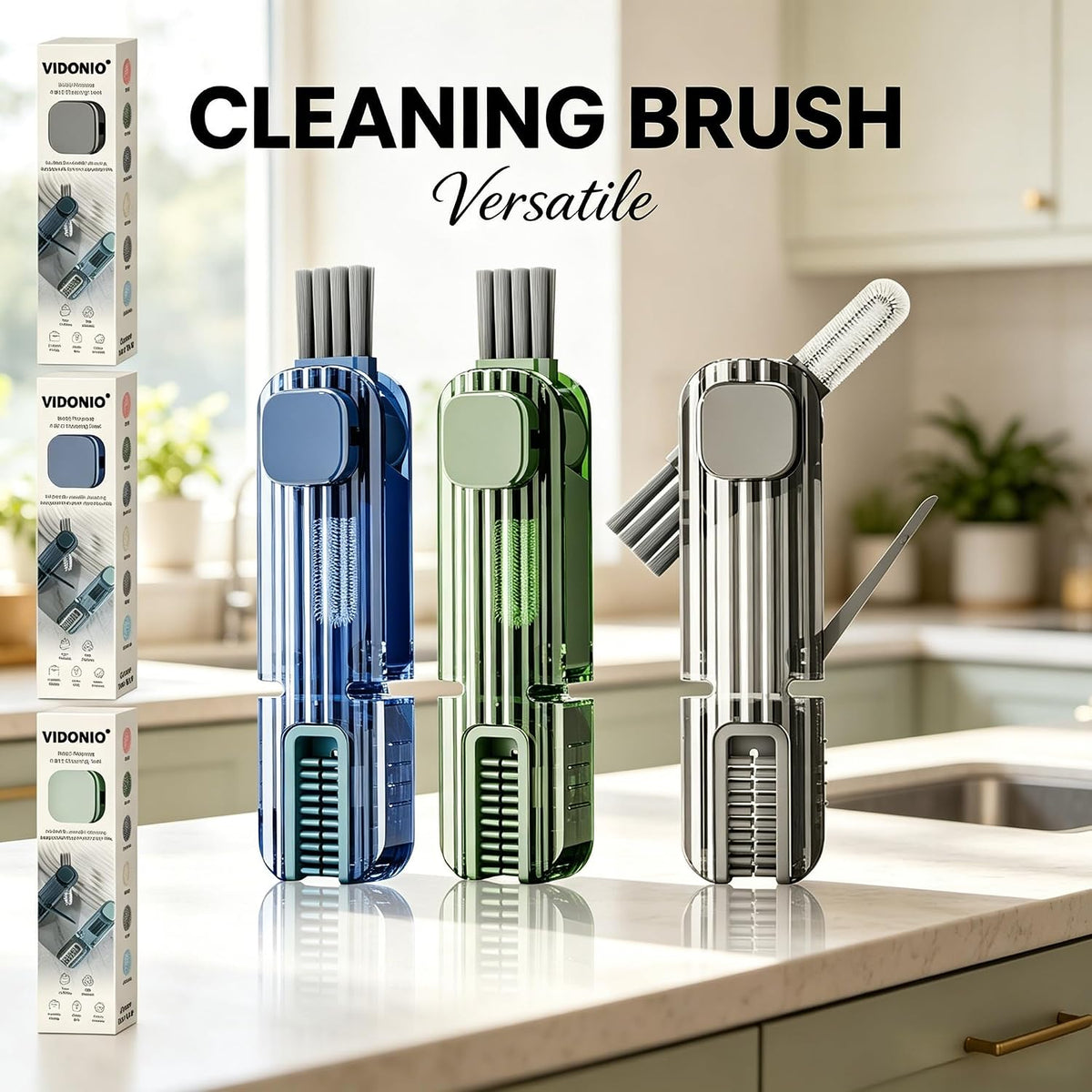 3 in 1 Cup Lid Gap Cleaning Brush Set, Multifunctional Insulation Bottle Cleaning Tools, Mutipurpose Tiny Silicone Cup Holder Cleaner, Home Kitchen Cleaning Tools