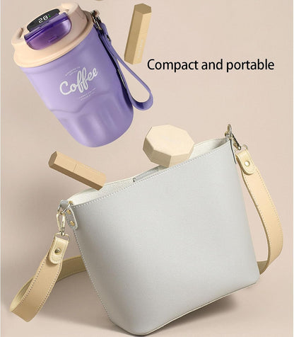 Stainless Steel Coffee Mug, Insulated Coffee Mug with Handle, Insulated -Tumbler with Lid & Handle, Leakproof, Keep Hot/Ice, Tea & Beers, for Home, Offices & Outdoor Use