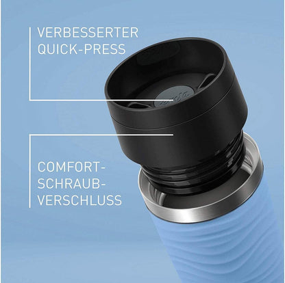 Travel Mug 500 ml Wave Thermal Mug, Comfort Screw Cap, Coffee Mug to Go, Stainless Steel, 6 Hours Hot and 12 Hours Cold, 100% Leak-Proof, Dishwasher Safe, 360° Drinking Opening, Pastel Blue