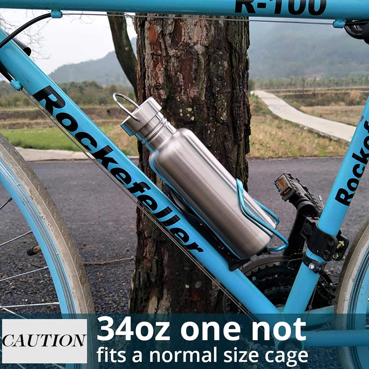 34 OZ Uninsulated Single Walled Stainless Steel Sports Water Bottle 18/8 Food Grade for Cyclists, Runners, Hikers, Beach Goers, Picnics, Camping - BPA Free