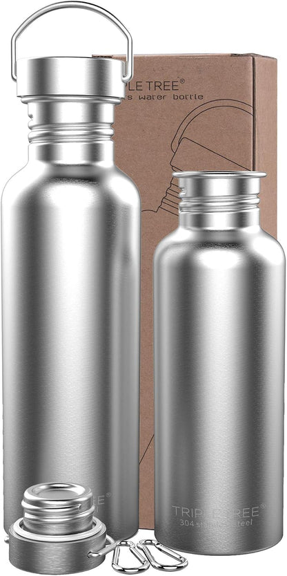 34 OZ Uninsulated Single Walled Stainless Steel Sports Water Bottle 18/8 Food Grade for Cyclists, Runners, Hikers, Beach Goers, Picnics, Camping - BPA Free