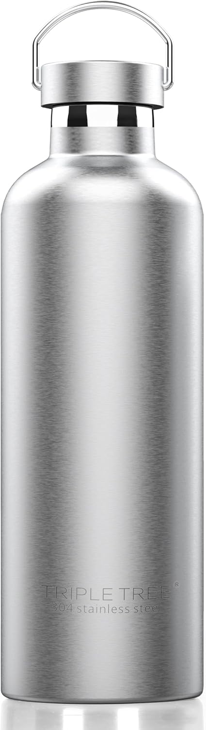 34 OZ Uninsulated Single Walled Stainless Steel Sports Water Bottle 18/8 Food Grade for Cyclists, Runners, Hikers, Beach Goers, Picnics, Camping - BPA Free