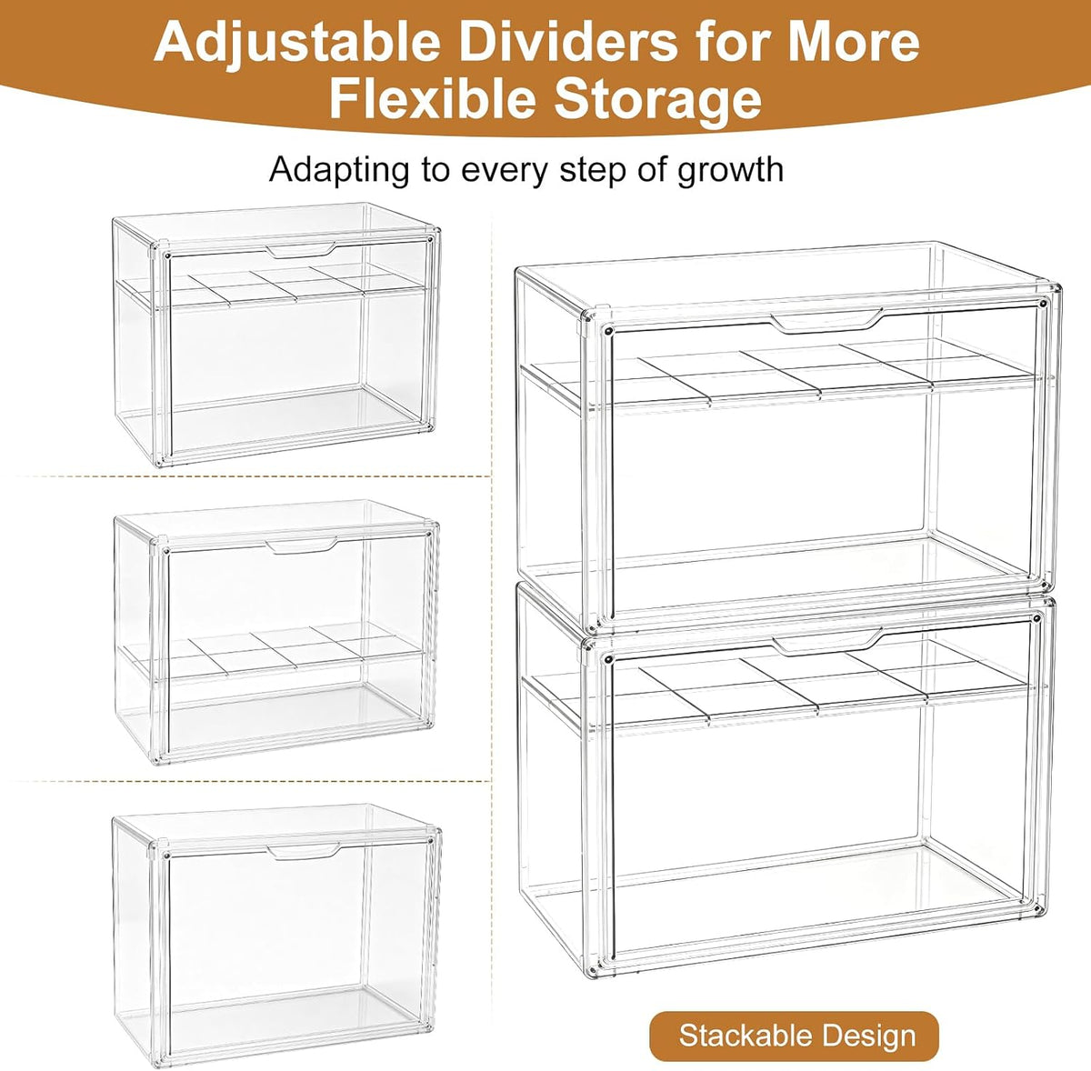Baby Bottle Organizer – 3 Tier Bottle Storage Organizer Baby for Nipples, Pump Parts, Food Jars – Clear Acrylic Bottle Station Organizer for Countertop and Kitchen, Gifts for New Mom