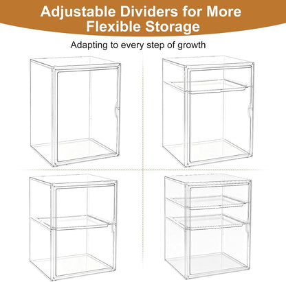 Baby Bottle Organizer – 3 Tier Bottle Storage Organizer Baby for Nipples, Pump Parts, Food Jars – Clear Acrylic Bottle Station Organizer for Countertop and Kitchen, Gifts for New Mom