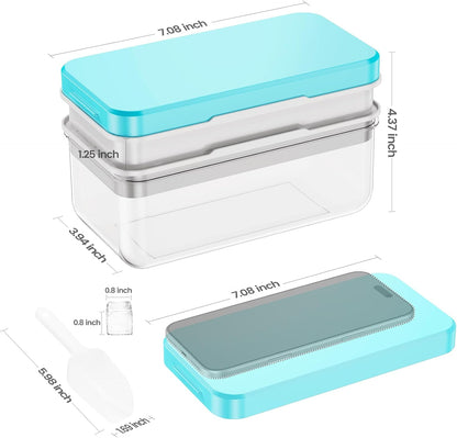 Ice Cube Tray with Lid and Bin, Easy Release 56 Cubes for Freezer