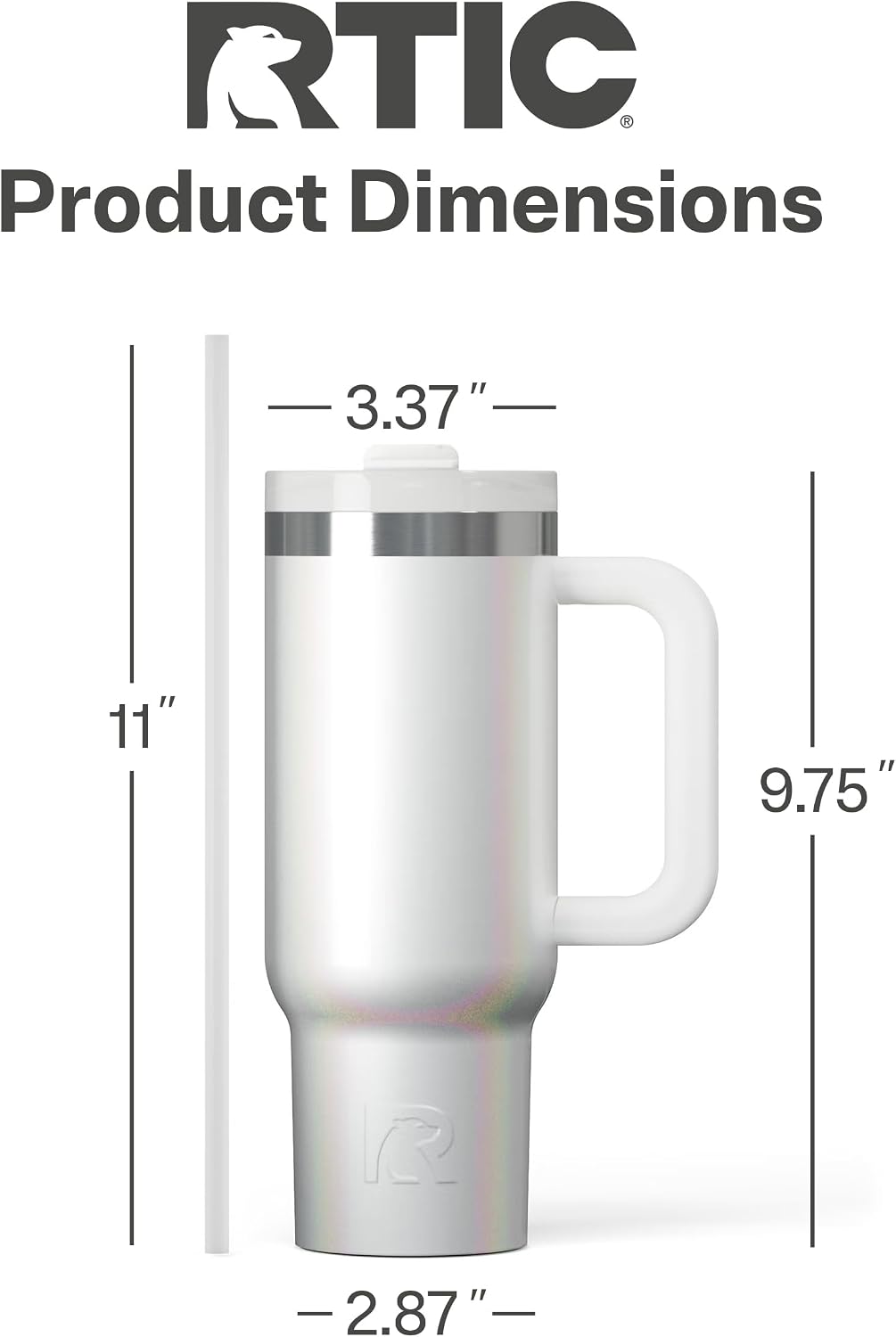 30 oz Road Trip Tumbler Double-Walled Insulated Stainless Steel Portable Travel Coffee Mug Cup with Lid, Handle and Straw, Midnight Dust Metallic - Colors A