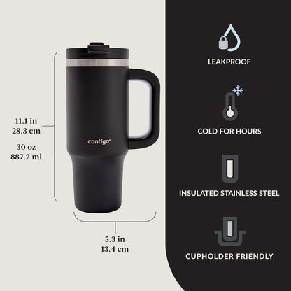 Streeterville 40oz Tumbler, Stainless Steel Vacuum Insulated, Leak-Proof, Cold for 29 Hours, Reef