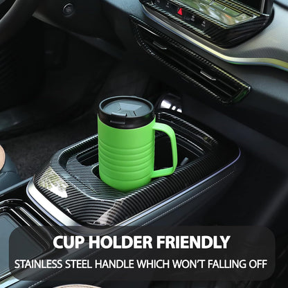 24 oz Travel Mug with Handle, Stainless Steel Vacuum Insulated Coffee, Double Wall Travel Mugs with Leakproof Lid, BPA Free