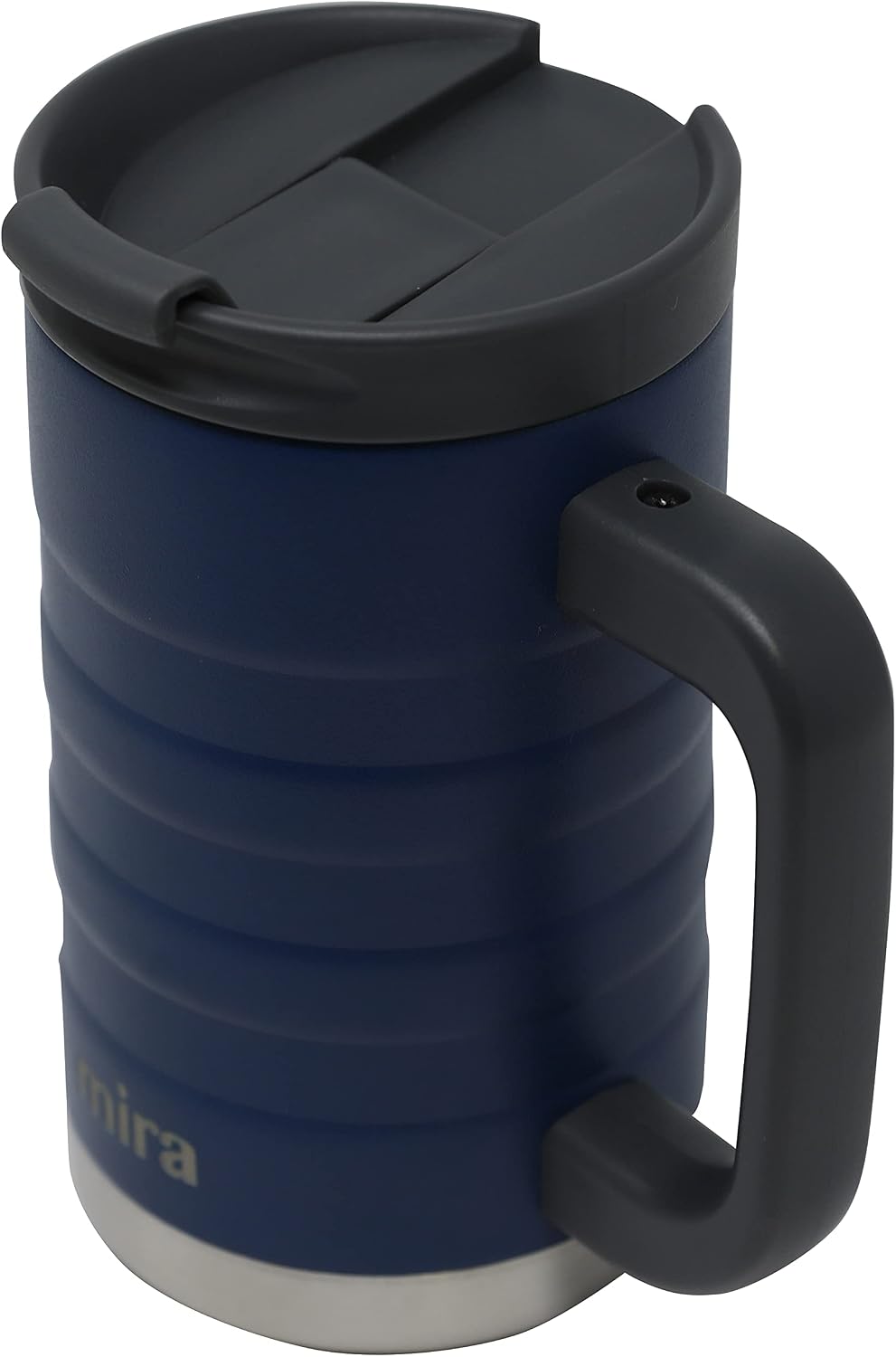 14 oz Insulated Coffee Mug with Handle - Stainless Steel Thermo with Secure Lid - Hot & Cold Cup - Slate Gray