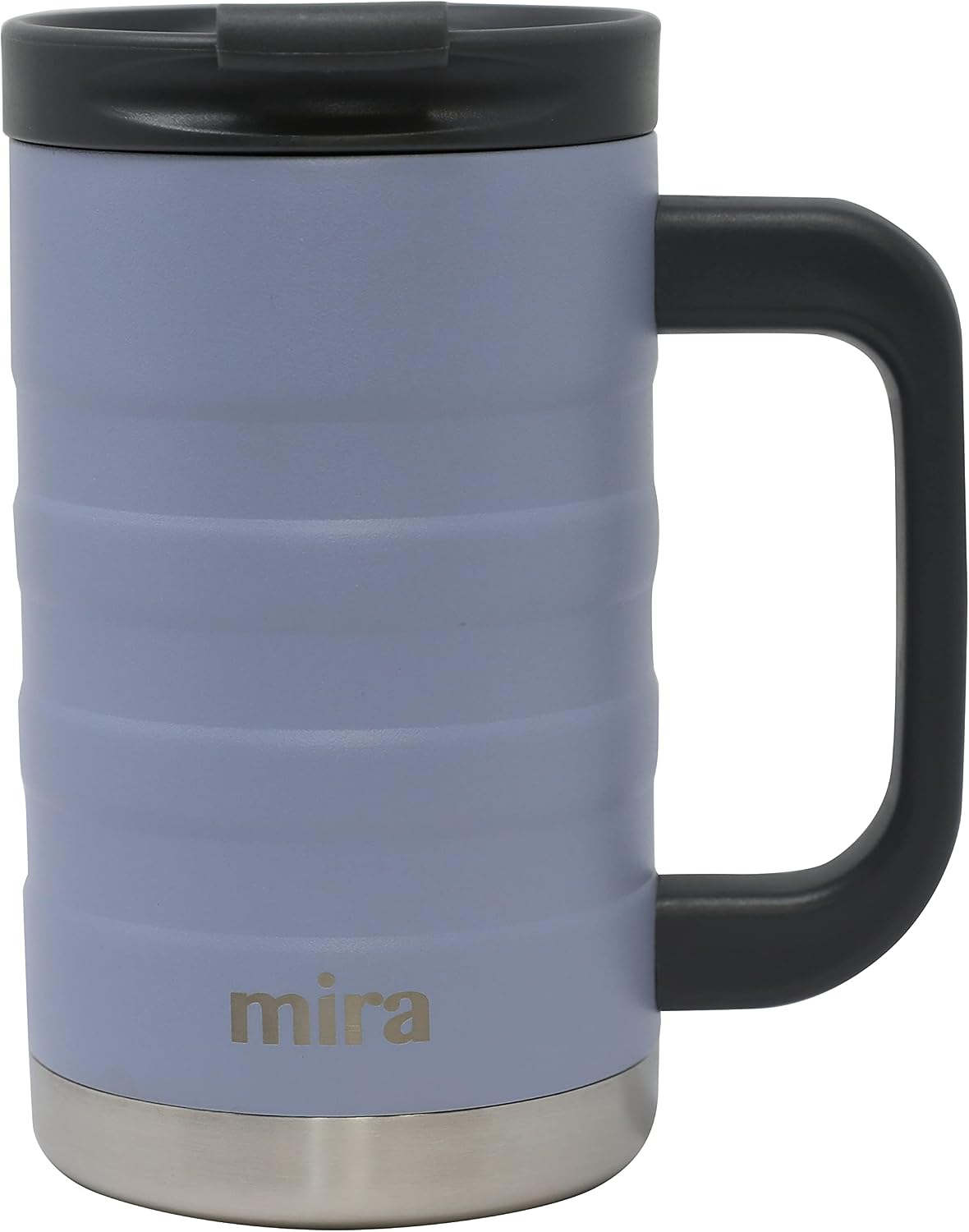 14 oz Insulated Coffee Mug with Handle - Stainless Steel Thermo with Secure Lid - Hot & Cold Cup - Slate Gray