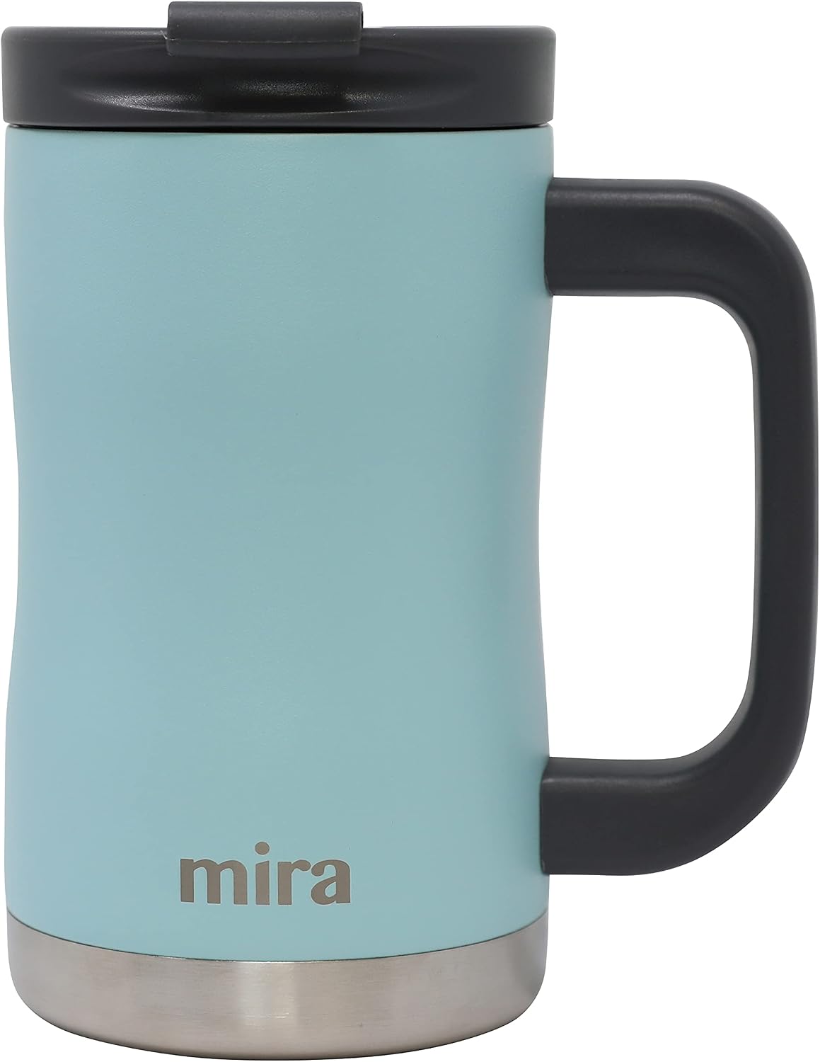 14 oz Insulated Coffee Mug with Handle - Stainless Steel Thermo with Secure Lid - Hot & Cold Cup - Slate Gray