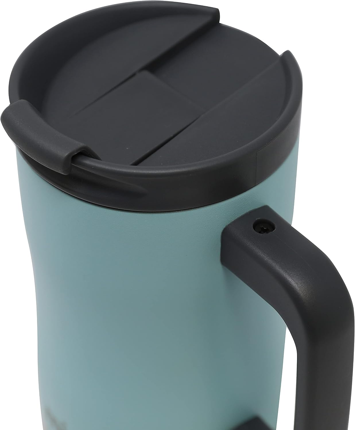 14 oz Insulated Coffee Mug with Handle - Stainless Steel Thermo with Secure Lid - Hot & Cold Cup - Slate Gray