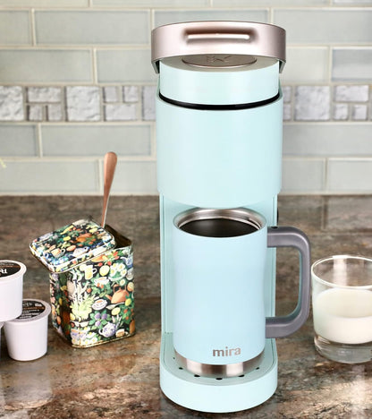 14 oz Insulated Coffee Mug with Handle - Stainless Steel Thermo with Secure Lid - Hot & Cold Cup - Slate Gray