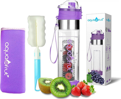AquaFrut 24 OZ Bottom Loading Fruit Infuser Water Bottle, BPA-Free Tritan