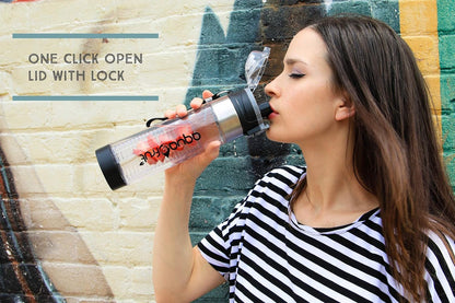 AquaFrut 24 OZ Bottom Loading Fruit Infuser Water Bottle, BPA-Free Tritan