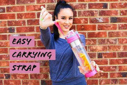 AquaFrut 24 OZ Bottom Loading Fruit Infuser Water Bottle, BPA-Free Tritan