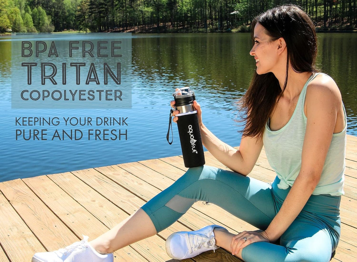 AquaFrut 24 OZ Bottom Loading Fruit Infuser Water Bottle, BPA-Free Tritan