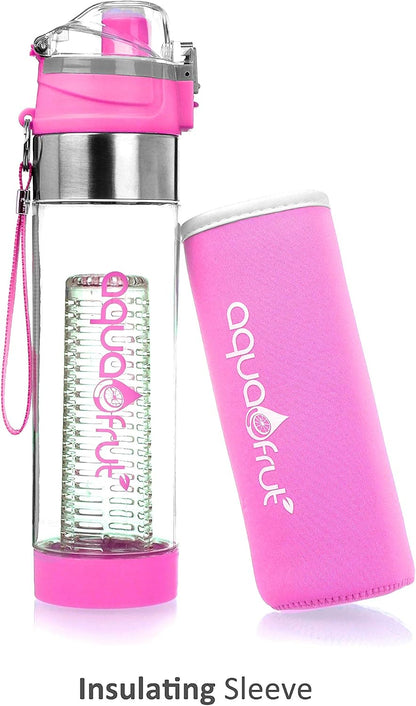 AquaFrut 24 OZ Bottom Loading Fruit Infuser Water Bottle, BPA-Free Tritan