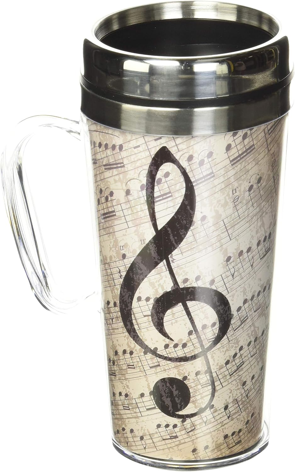 Insulated Travel Mug, 14oz - Double Wall Stainless & Acrylic Drink Cup with Twist Top Lid & Handle - Horse