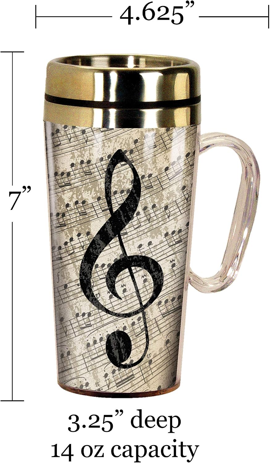 Insulated Travel Mug, 14oz - Double Wall Stainless & Acrylic Drink Cup with Twist Top Lid & Handle - Horse