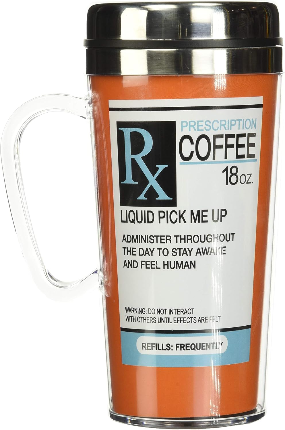 Insulated Travel Mug, 14oz - Double Wall Stainless & Acrylic Drink Cup with Twist Top Lid & Handle - Horse