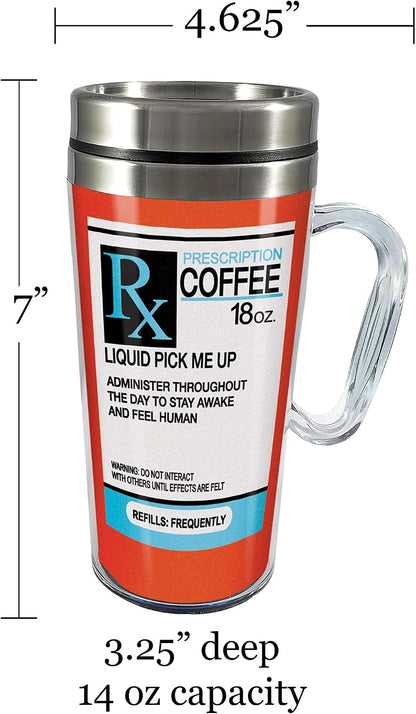 Insulated Travel Mug, 14oz - Double Wall Stainless & Acrylic Drink Cup with Twist Top Lid & Handle - Horse