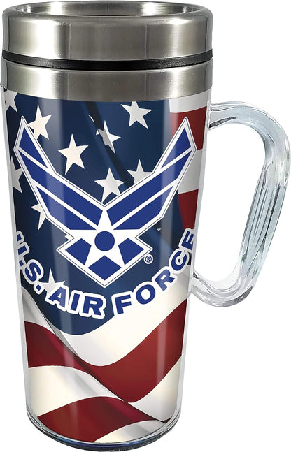 Insulated Travel Mug, 14oz - Double Wall Stainless & Acrylic Drink Cup with Twist Top Lid & Handle - Horse