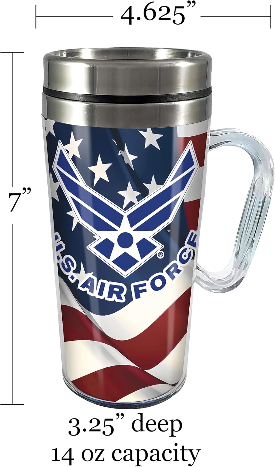 Insulated Travel Mug, 14oz - Double Wall Stainless & Acrylic Drink Cup with Twist Top Lid & Handle - Horse