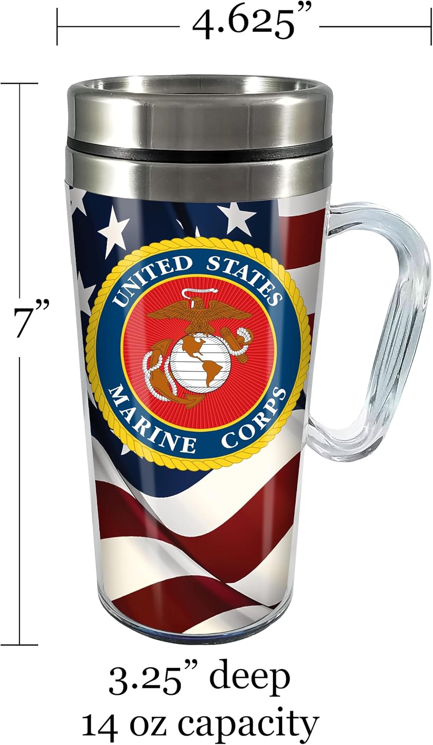 Insulated Travel Mug, 14oz - Double Wall Stainless & Acrylic Drink Cup with Twist Top Lid & Handle - Horse