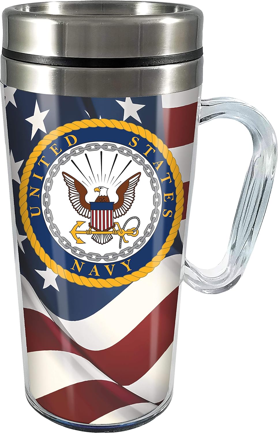 Insulated Travel Mug, 14oz - Double Wall Stainless & Acrylic Drink Cup with Twist Top Lid & Handle - Horse