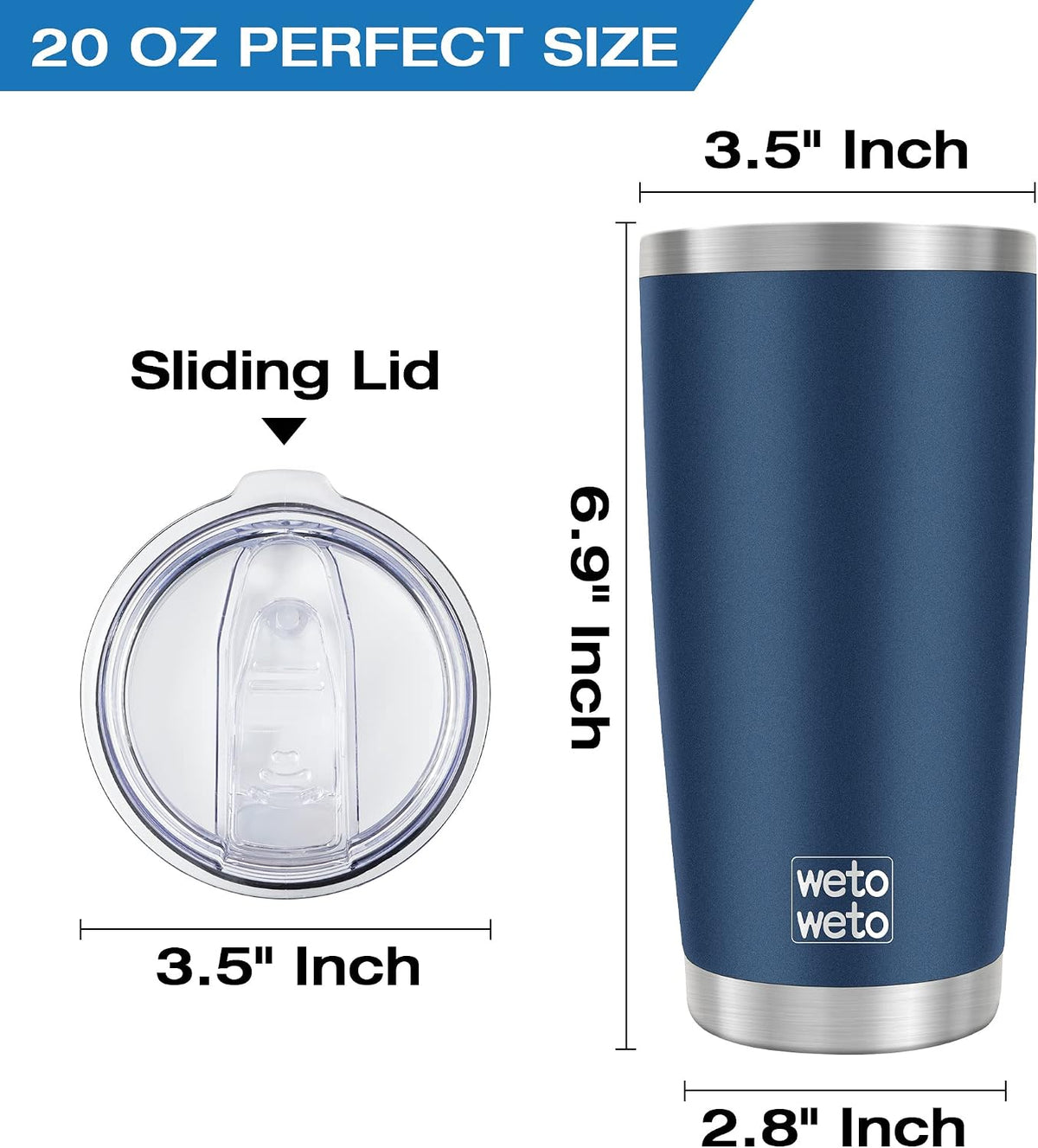 20oz Tumbler, Stainless Steel Vacuum Insulated Coffee Travel Mug, Double Wall Powder Coated Insulated Coffee Mug Travel Mug with Lid Thermal Cup for Outdoor, Stainless steel, 6 Pack