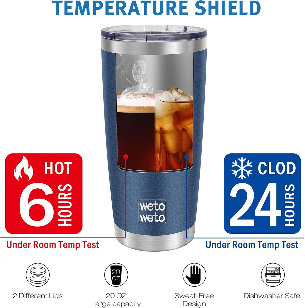 20oz Tumbler, Stainless Steel Vacuum Insulated Coffee Travel Mug, Double Wall Powder Coated Insulated Coffee Mug Travel Mug with Lid Thermal Cup for Outdoor, Stainless steel, 6 Pack