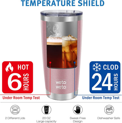 20oz Tumbler, Stainless Steel Vacuum Insulated Coffee Travel Mug, Double Wall Powder Coated Insulated Coffee Mug Travel Mug with Lid Thermal Cup for Outdoor, Stainless steel, 6 Pack