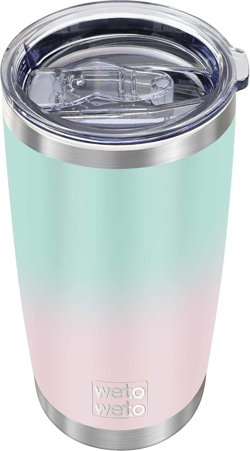 20oz Tumbler, Stainless Steel Vacuum Insulated Coffee Travel Mug, Double Wall Powder Coated Insulated Coffee Mug Travel Mug with Lid Thermal Cup for Outdoor, Stainless steel, 6 Pack